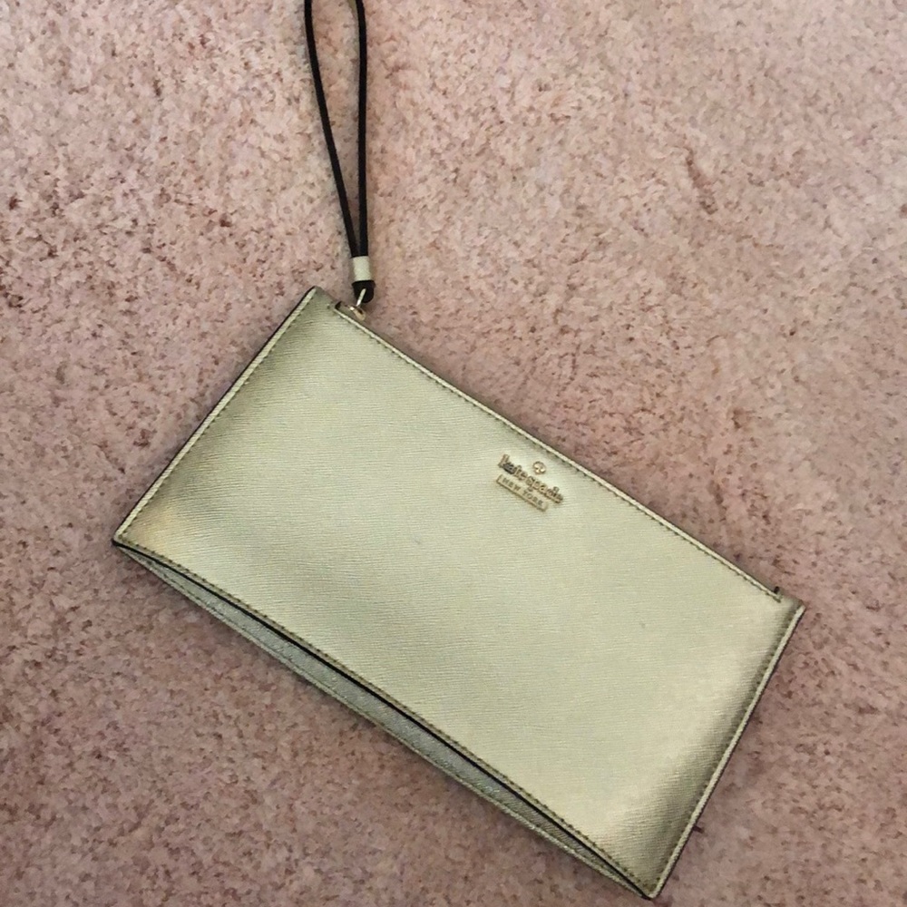Gold Kate Spade wristlet